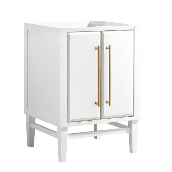 Avanity Mason 24-in White Bathroom Vanity Cabinet with Matte Gold Hardware