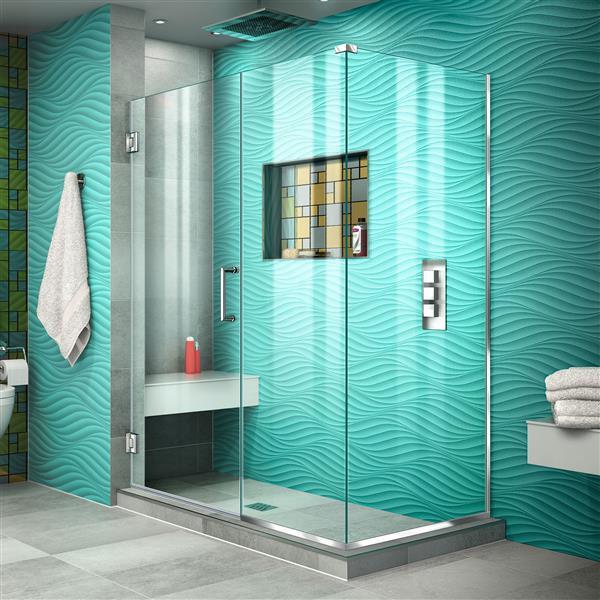 Cabine de douche Unidoor Plus de DreamLine, 45,5 po x 72 po, chrome