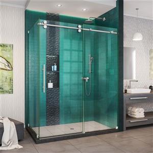 Cabine de douche Enigma-XO de DreamLine, 56,38-60,38 po x 76 po, acier inoxydable poli