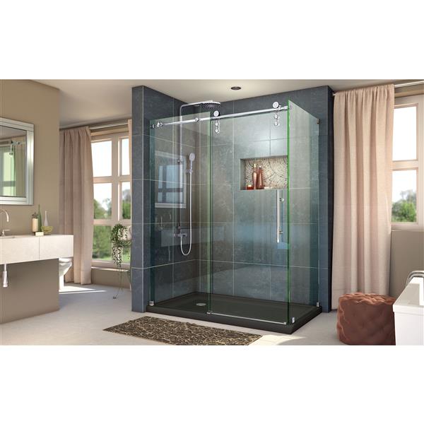 Cabine de douche Enigma-Z de DreamLine, 56,38-60,38 po x 76 po, acier inoxydable poli