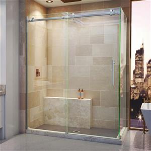 DreamLine Enigma Air Shower Enclosure - 56.38-60.38-in x 76-in - Brushed Stainless Steel