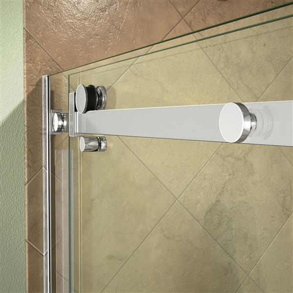 DreamLine Enigma Air Shower Enclosure - 44.38-48.38-in x 76-in - Polished Stainless Steel