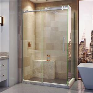 DreamLine Enigma Air Shower Enclosure - 44.38-48.38-in x 76-in - Polished Stainless Steel