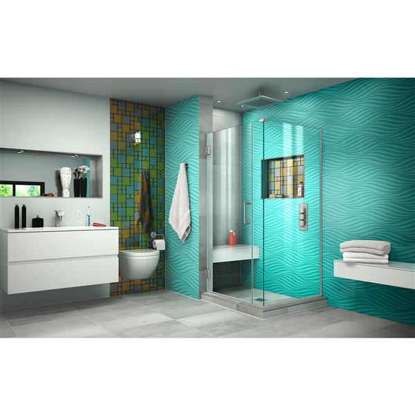DreamLine Unidoor Plus Shower Enclosure - 34-in x 72-in - Brushed Nickel