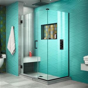 Cabine de douche Unidoor Plus de DreamLine, porte en verre, 42 po x 72 po, noir satiné