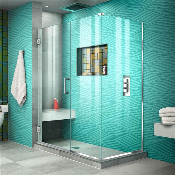 DreamLine Unidoor Plus Shower Enclosure - 48.5-in x 72-in - Chrome