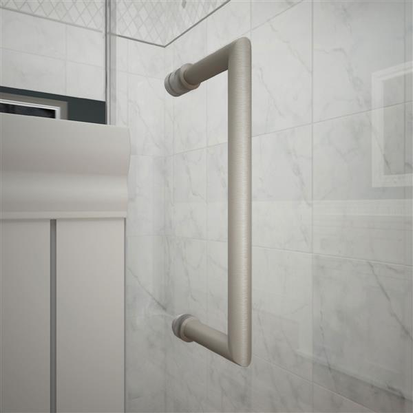 DreamLine Unidoor Plus Shower Enclosure - Clear Glass - 48.5-in x 72-in - Brushed Nickel