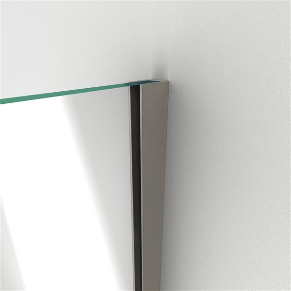 DreamLine Unidoor Plus Shower Enclosure - Clear Glass - 48.5-in x 72-in - Brushed Nickel