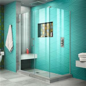 Cabine de douche Unidoor Plus de DreamLine, porte en verre, 48,5 po x 72 po, nickel brossé