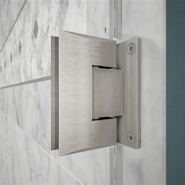 DreamLine Unidoor Plus Shower Enclosure - Clear Glass - 42-in x 72-in - Brushed Nickel