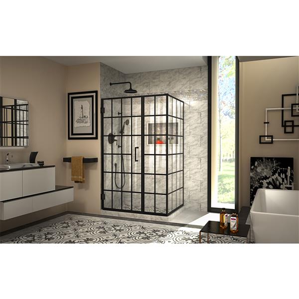 DreamLine Unidoor Toulon Shower Enclosure - 45.88-in x 72-in - Satin Black