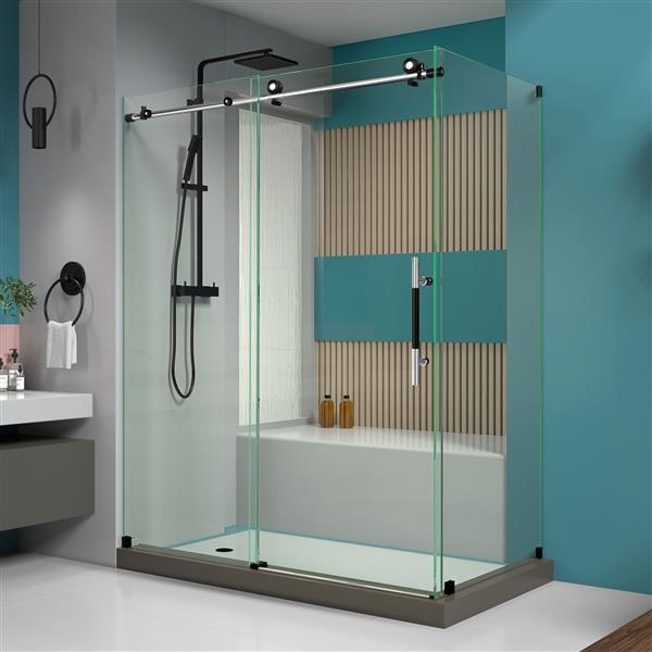DreamLine Enigma-XT Shower Enclosure - 56.38-60.38-in x 76-in - Tuxedo