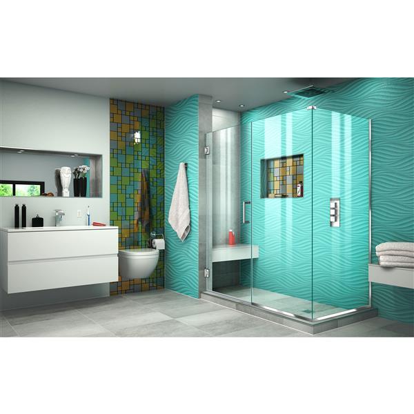 Cabine de douche Unidoor Plus de DreamLine, porte en verre, 60 po x 72 po, chrome