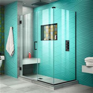 DreamLine Unidoor Plus Shower Enclosure - Clear Glass - 48.5-in x 72-in - Satin Black
