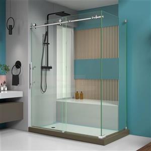 Cabine de douche Enigma-X de DreamLine, 56,38-60,38 po x 76 po, acier inoxydable brossé