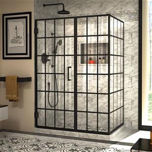 DreamLine Unidoor Toulon Shower Enclosure - 51.88-in x 72-in - Satin Black