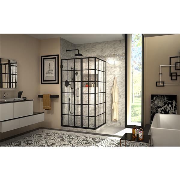 Cabine de douche Unidoor Toulon de DreamLine, 39,88 po x 72 po, noir satiné