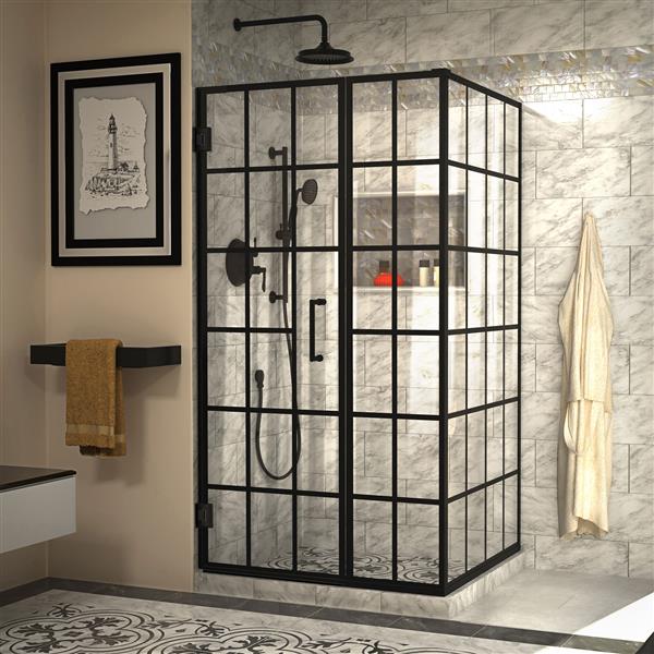 Cabine de douche Unidoor Toulon de DreamLine, 39,88 po x 72 po, noir satiné