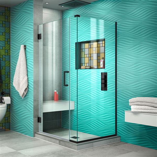 DreamLine Unidoor Plus Shower Enclosure - 32.5-in x 72-in - Satin Black