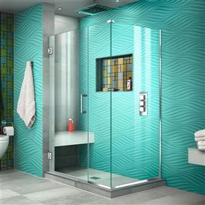 DreamLine Unidoor Plus Shower Enclosure - Clear Glass - 39-in x 72-in - Chrome