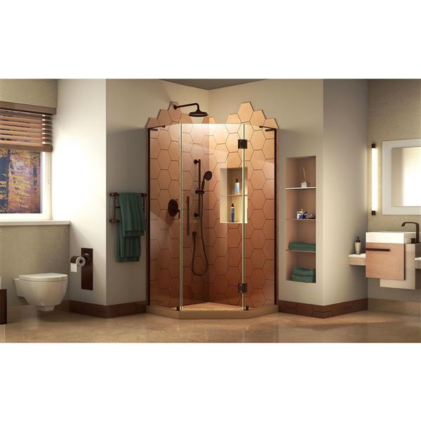 DreamLine Prism Plus Shower Enclosure - 34-in x 72-in - Oil Rubbed Bronze