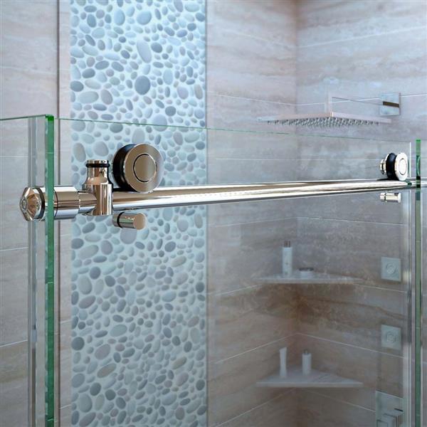 DreamLine Enigma-X Shower Enclosure - 44.38-48.38-in x 76-in - Brushed Stainless Steel