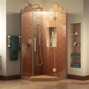 DreamLine Prism Plus 38-in x 72-in Brushed Nickel Shower Enclosure