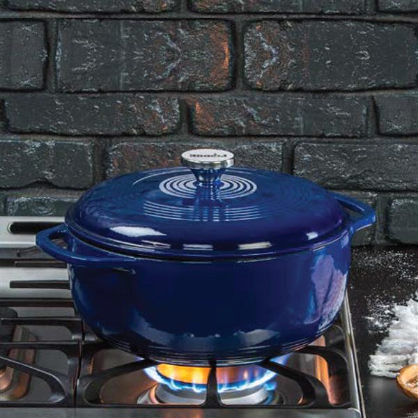 Lodge, Kitchen, Lodge Enameled Cast Iron 6 Quart Dutch Oven Heavy  Dutycookware Pot Indigo Blue