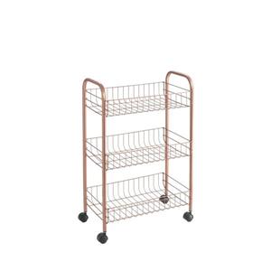 Chariot de rangement multi-usage Ascona de Metaltex, 3 niveaux, cuivre