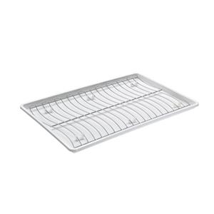 Metaltex Wavetex Flat Dish Drainer - Plastic and Metal - White