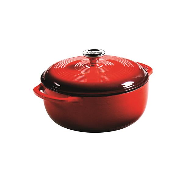 Cocotte émaillée Lodge, 4,5 pintes, rouge