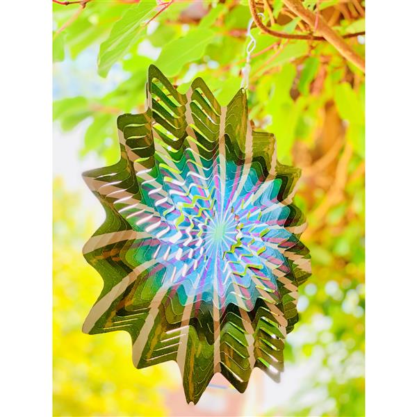 Dundee Deco Falkirk Wind Spinner - Vortex Splash - Green and Purple