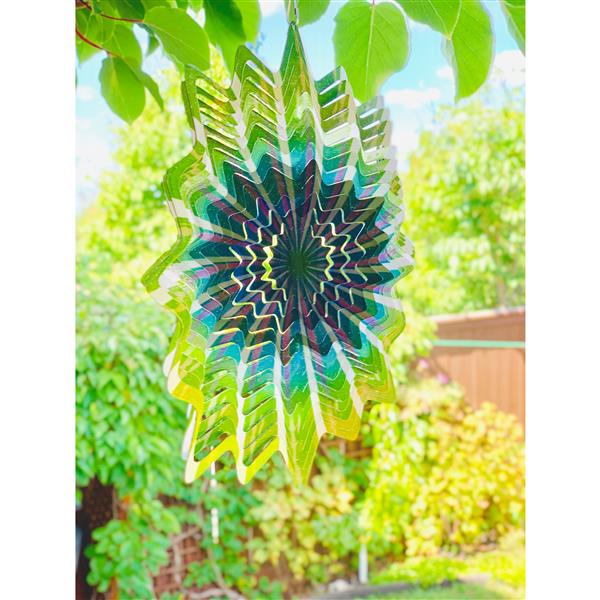 Dundee Deco Falkirk Wind Spinner - Vortex Splash - Green and Purple