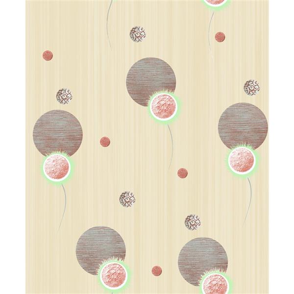 Dundee Deco Falkirk Ophia Wallpaper Roll - Spheres - Tan and Brown
