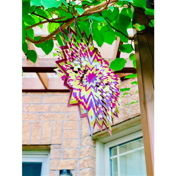 Dundee Deco Falkirk Wind Spinner - Maze Splash - Yellow and Red