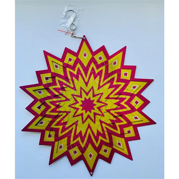 Dundee Deco Falkirk Wind Spinner - Maze Splash - Yellow and Red