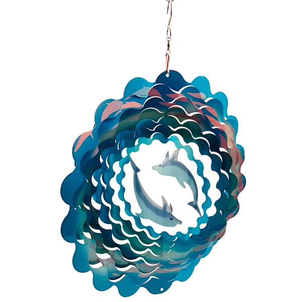 Dundee Deco Falkirk Wind Spinner - Dolphins - Teal