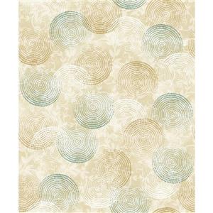 Dundee Deco Falkirk Ophia Wallpaper Roll - Circles - White and Green