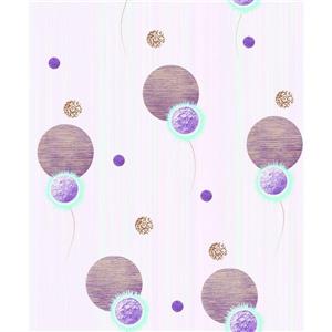 Dundee Deco Falkirk Ophia Wallpaper Roll - Spheres - Violet and Pink