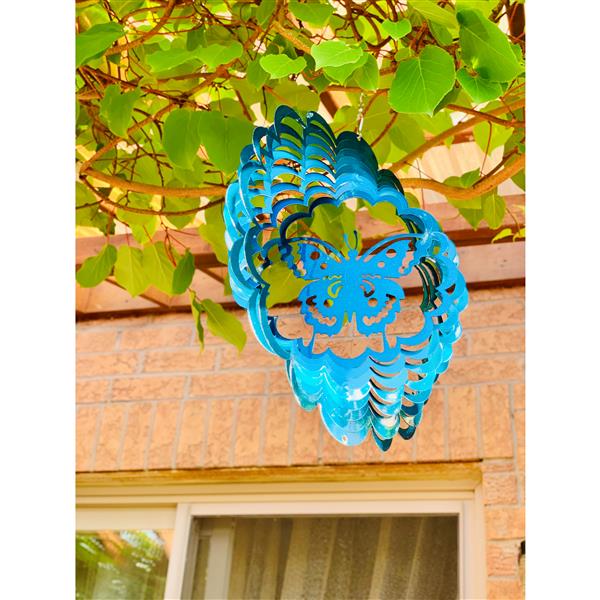 Dundee Deco Falkirk Wind Spinner - Butterfly - Blue