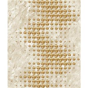 Dundee Deco Falkirk Ophia Wallpaper Roll - Circles - Gold and Beige