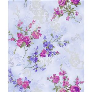 Dundee Deco Falkirk Ophia Wallpaper Roll - Flowers - Violet and Pink