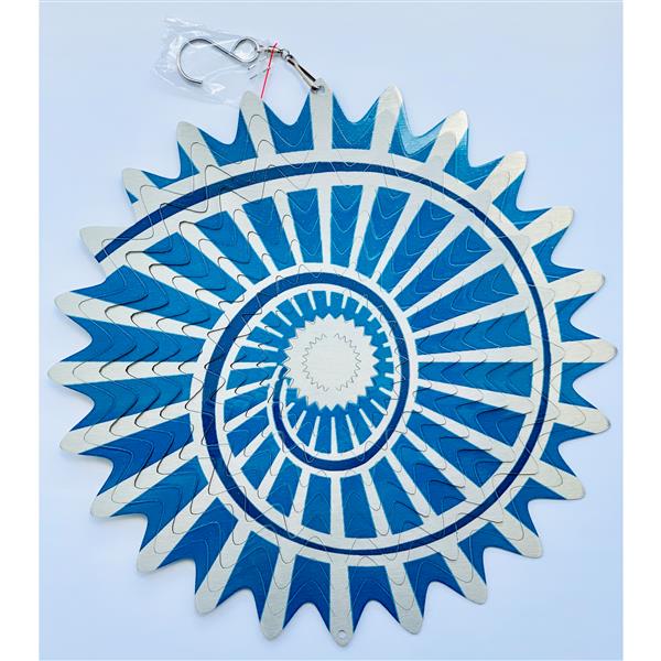 Dundee Deco Falkirk Wind Spinner - Spiral Nova Splash - Blue