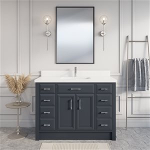 Spa Bathe Calumet Vanity and Sink - 48-in. - Quartz Top - Pepper Grey