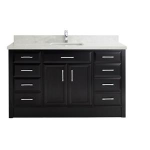Spa Bathe Calumet Vanity and Sink - 60-in. - Quartz Top - Espresso
