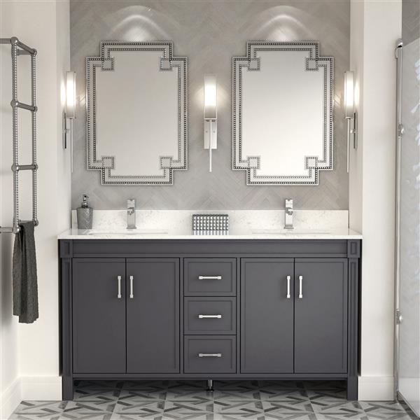 Spa Bathe Sedona Series Bathroom Vanity and Sink - 63-in. - Pepper Gray