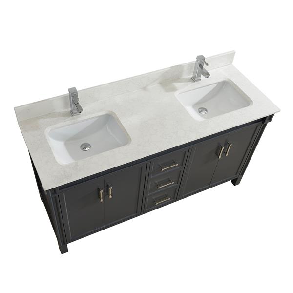 Spa Bathe Sedona Series Bathroom Vanity and Sink - 63-in. - Pepper Gray