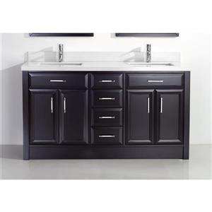 Spa Bathe Calumet Vanity and Sink - 63-in. - Quartz Top - Espresso