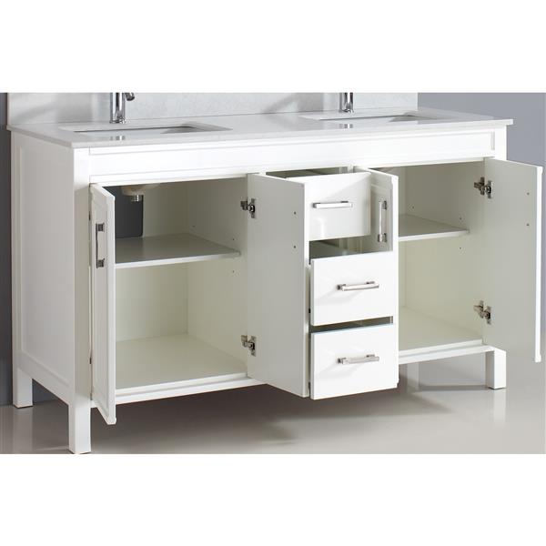 Spa Bathe Cora 60in White Single Sink Bathroom Vanity with White