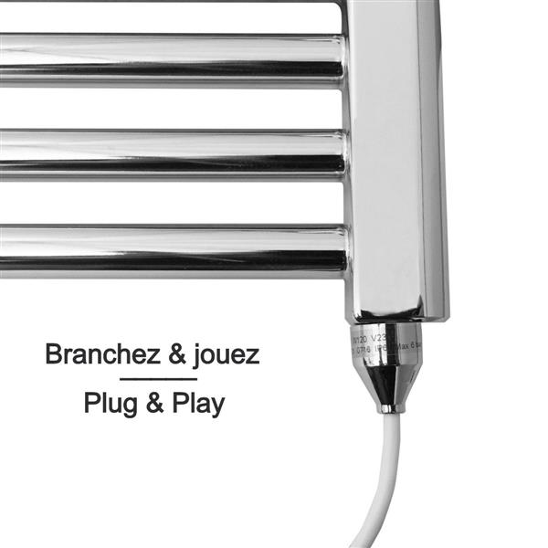 American Towel Rack Premier Straight Electric Towel Warmer - Polished Chrome - 47.25-in x 23.62-in